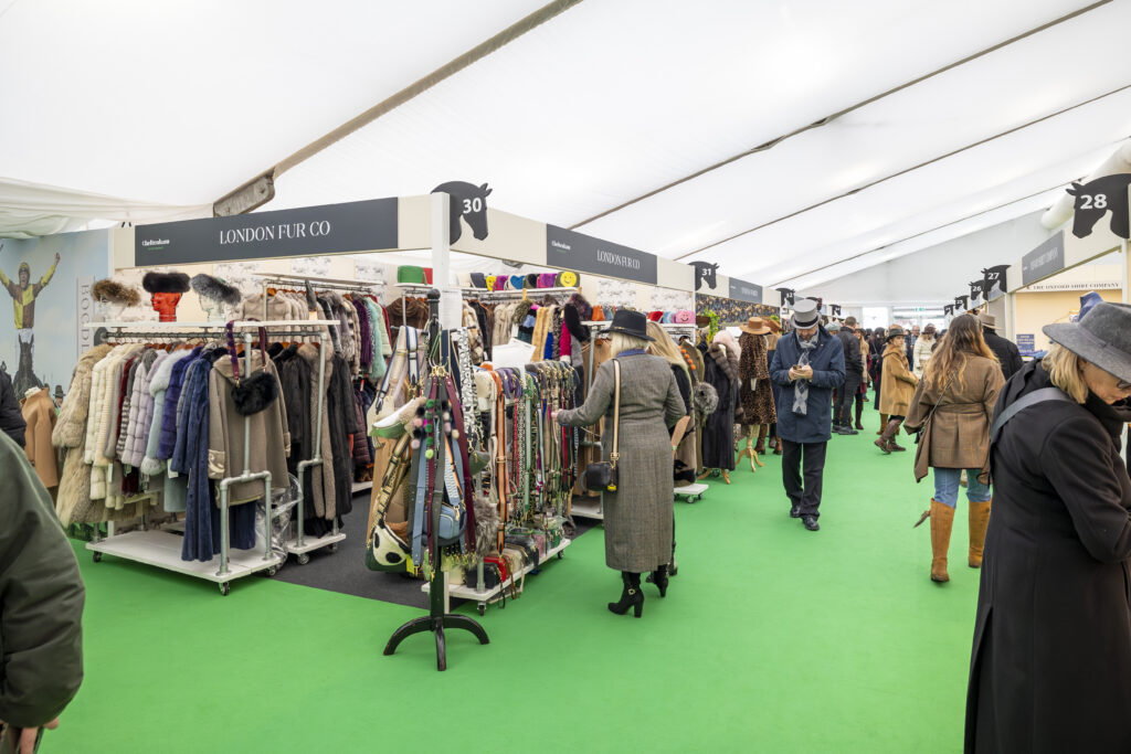 Shopping village at cheltenham festival installed by GL events UK