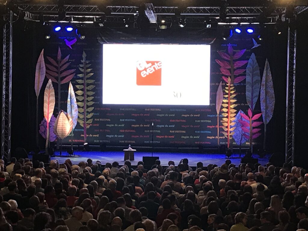 Temporary theatre at Hay Festival, supplied by GL events UK