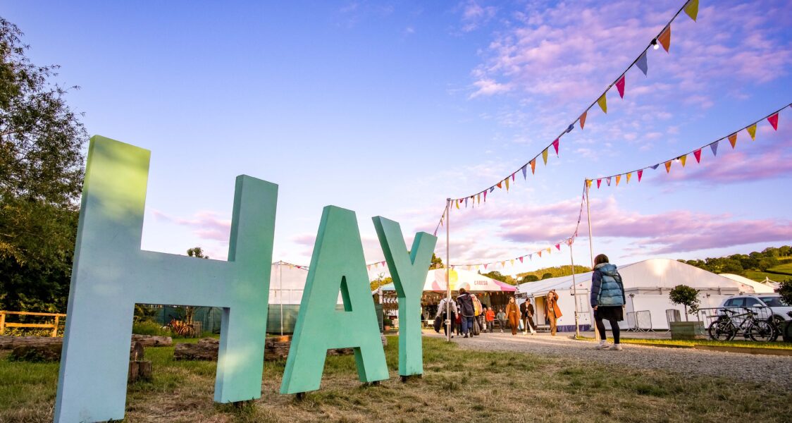 Hay Festival. Temporary event village supplied by GL events UK