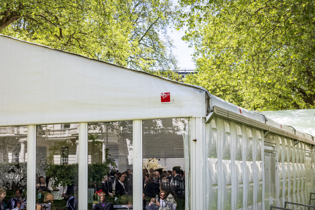 Temporary structure situated in Prince's Gardens, South Kensington, for Imperial College London’s Graduation drinks reception, provided by GL events UK