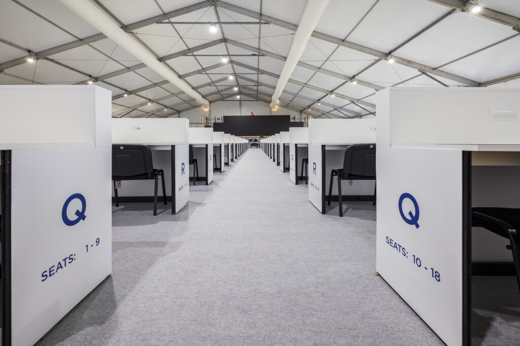 Media centre at Ryder Cup, temporary structure supplied by GL events UK