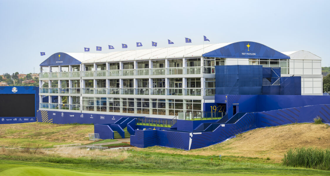 QWAD temporary structure at Ryder Cup, supplied by GL events UK