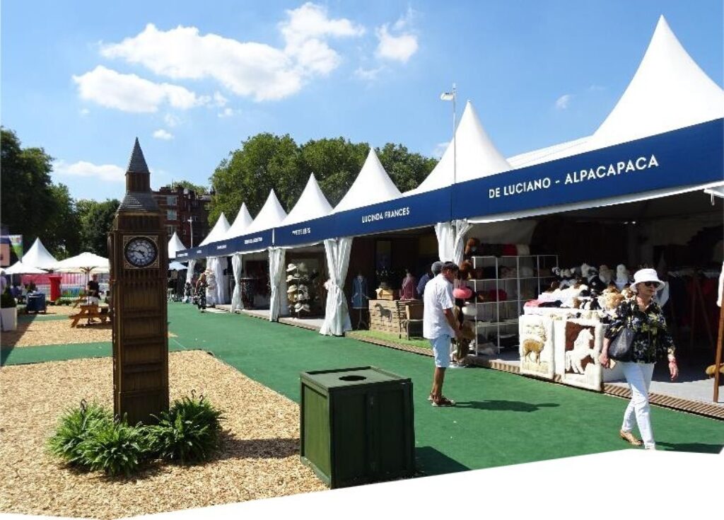 Garden pagoda for retail unit at HNA Open de France, supplied and installed by GL events