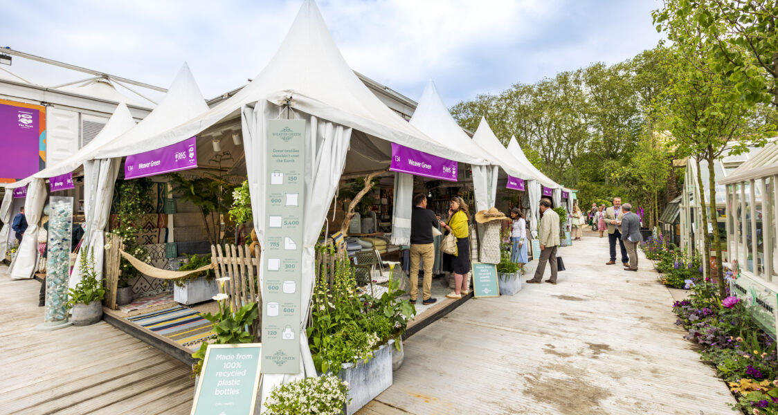 Garden pagoda used for retail units at RHS Chelsea Flower Show, supplied and installed by GL events UK
