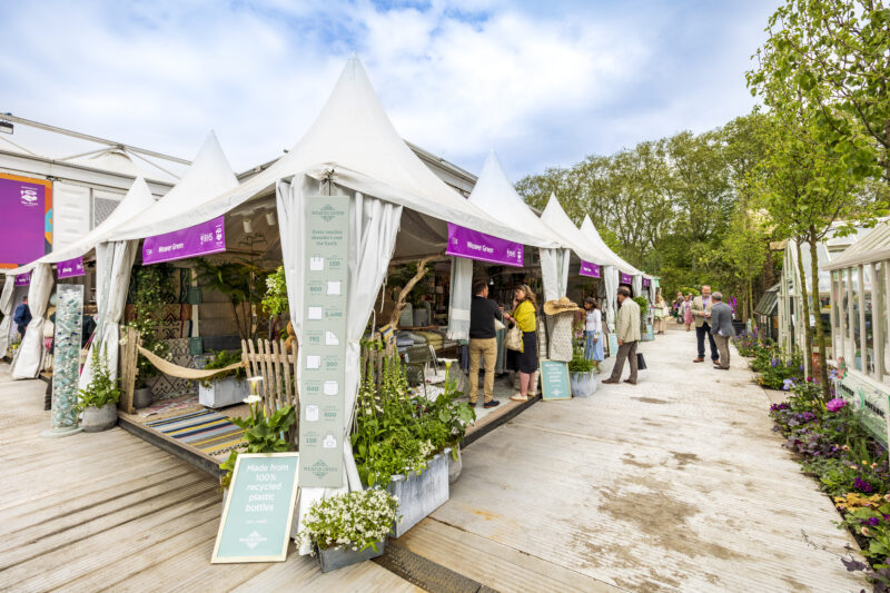 Garden pagoda used for retail units at RHS Chelsea Flower Show, supplied and installed by GL events UK