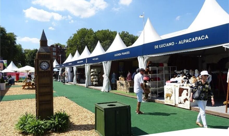 Garden pagoda for retail unit at HNA Open de France, supplied and installed by GL events