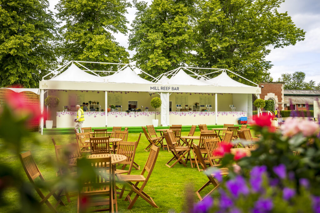 Ultimate pagodas, linked to create the Mill Reef Bar at Royal Ascot, supplied and installed by GL events UK
