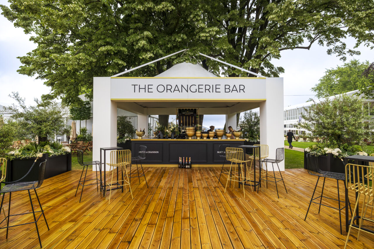 Ultimate pagoda used for The Orangerie Bar bar unit at Royal Ascot, supplied and installed by GL events UK