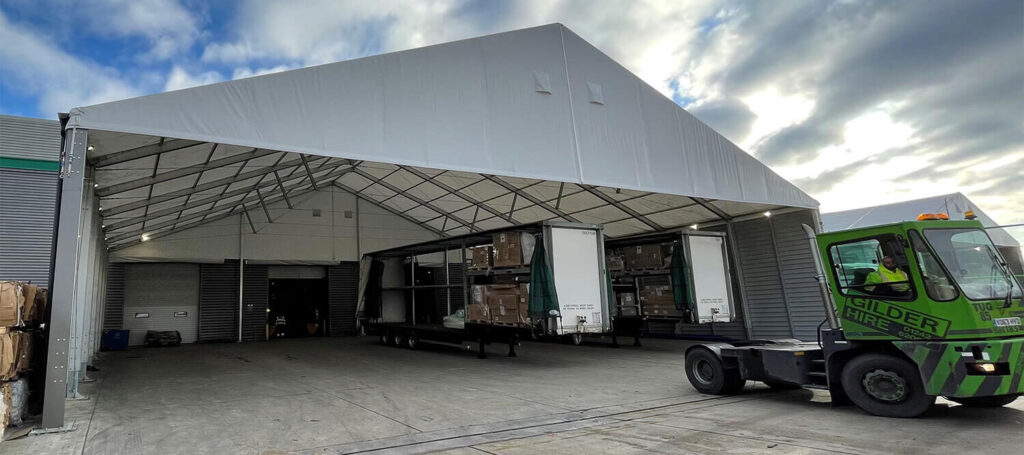 Temporary building supplied by Field and Lawn
