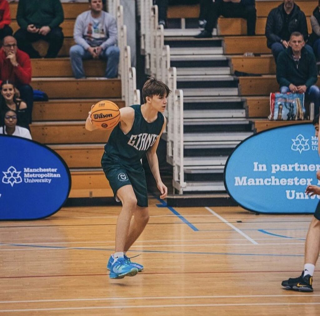 Player for Manchester Giants Juniors basketball team, sponsored by GL events UK