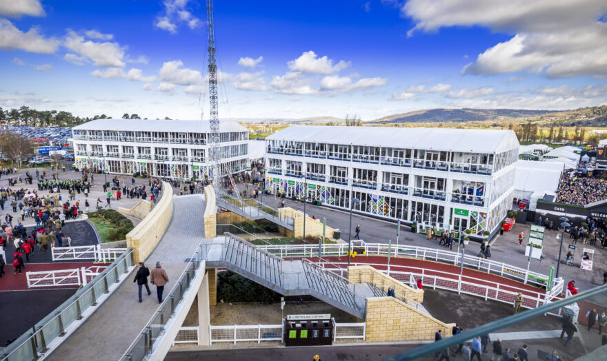 Triple deck temporary structures at Cheltenham Festival, supplied by GL events UK