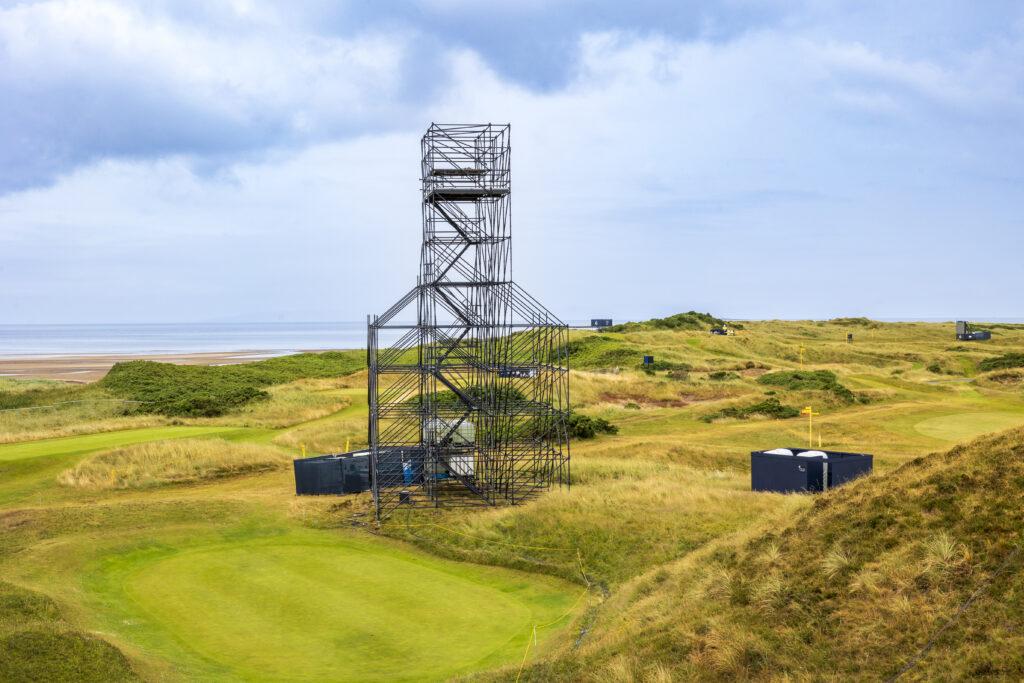 WireCam Tower at Royal Troon, for the R&A Open Championship. Designed and delivered by GL events UK.