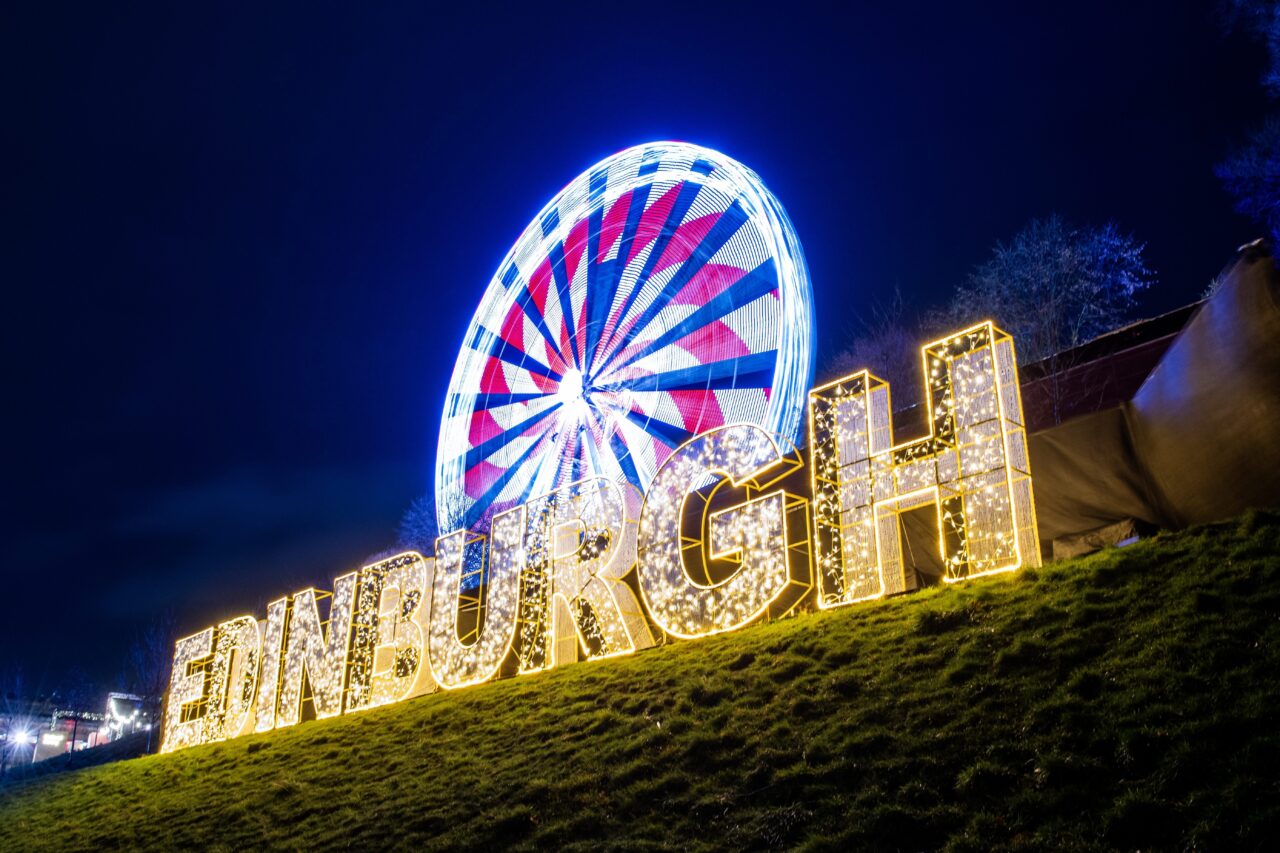Edinburgh Xmas lights supplied by Field and lawn
