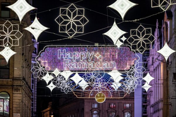 Festive lighting supplied by Field and Lawn