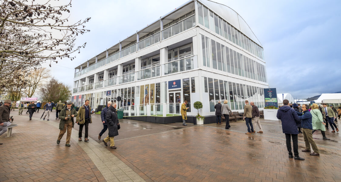 Triple deck Absolute structure at Cheltenham Festival, supplied by G L events UK