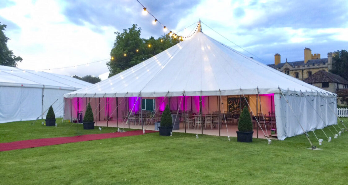 Traditional pole tent marquee supplied by GL events UK
