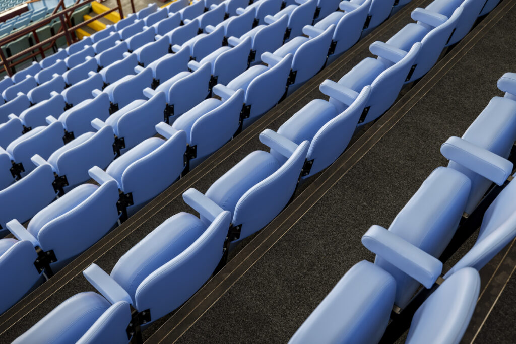 Aston Villa Phase 1 completed works including seating installation and renewal, safe standing installation, stairway and vomitory repositioning, consolidation and improvement, VIP and Club Member seating installation, pitch side remedial works and ancillary supporting works.