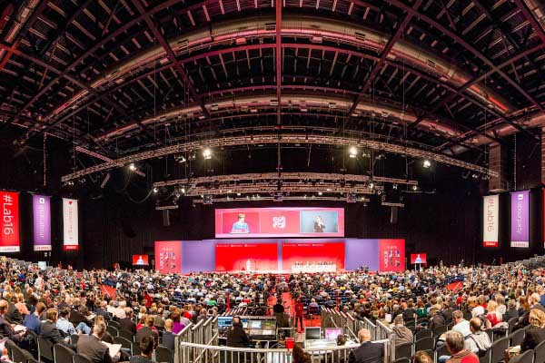 tiered seating grandstand labour party conference
